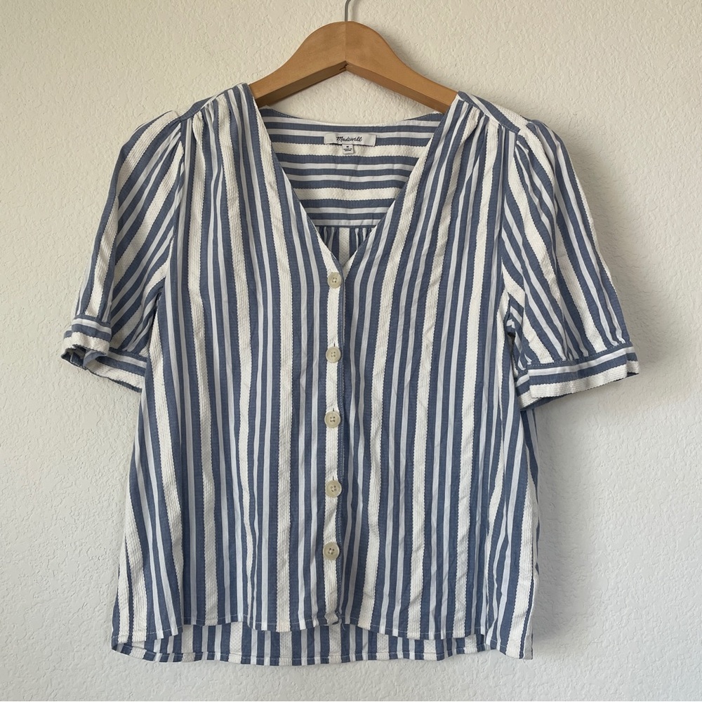 Madewell Plaza Button-Front Shirt in Stripe